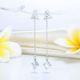 Solid 925 Sterling Silver Earrings Created Diamonds Fashion Bridal Bridesmaid Gift XFE8158