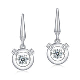 Dancing Stone Earrings Dangle Hook 925 Sterling Silver XFE8202
