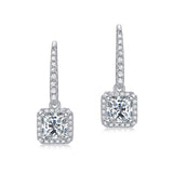 Princess Cut 0.8 Carat Moissanite Diamond Dangle Earrings 925 Sterling Silver MFE8205