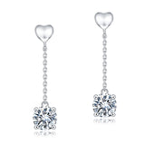 1 Carat Moissanite Diamond Dangle Earrings 925 Sterling Silver MFE8208