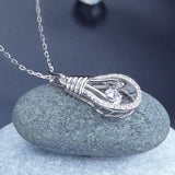 Dancing Stone Bulb Pendant Necklace 925 Sterling Silver XFN8067