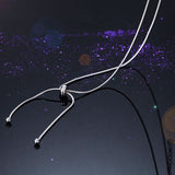 Adjustable Solid 925 Sterling Silver Necklace Stylish Jewelry Birthday Gift XFN8093