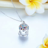 Multi-Color Merry-Go-Round Pendant Necklace Solid 925 Sterling Silver XFN8112