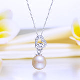 Fresh Water Pearl Heart Necklace 925 Sterling Silver XFN8119