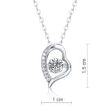 0.5 Carat Moissanite Diamond Dancing Stone Heart Necklace 925 Sterling Silver MFN8135