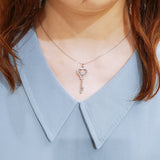 1 Carat Moissanite Diamond Dancing Stone Key Necklace 925 Sterling Silver MFN8138