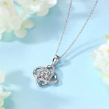 1 Ct Moissanite Diamond Flower Pendant Necklace 925 Sterling Silver MFN8151
