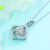 1 Ct Moissanite Diamond Rose Pendant Necklace 925 Sterling Silver MFN8152
