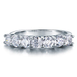 1.75 Carat Seven Stone Solid 925 Sterling Silver Wedding Ring Jewelry XFR8043