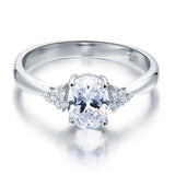 Solid 925 Sterling Silver Promise Ring Affordable Wedding Oval Cut Created Diamante XFR8123