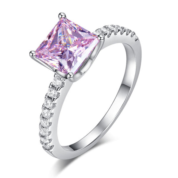 1.5 Ct Fancy Pink Created Diamond 925 Sterling Silver Wedding Ring Promise Anniversary XFR8246