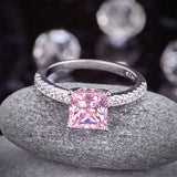 1.5 Ct Fancy Pink Created Diamond 925 Sterling Silver Wedding Ring Promise Anniversary XFR8246