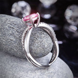 925 Sterling Silver Wedding Promise Anniversary Ring 1.25 Ct Fancy Pink Created Diamond XFR8248