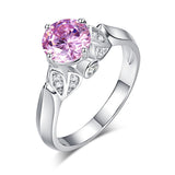 Flower 925 Sterling Silver Wedding Promise Anniversary Ring 1.25 Ct Fancy Pink Created Diamond Jewelry XFR8258