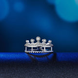 Solid 925 Sterling Silver Ring Crown Shape Created Diamond for Lady Trendy Stylish Jewelry XFR8277