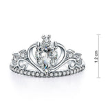 Solid 925 Sterling Silver Crown Ring 1 Carat Pear Cut for Lady Trendy Stylish Jewelry XFR8278