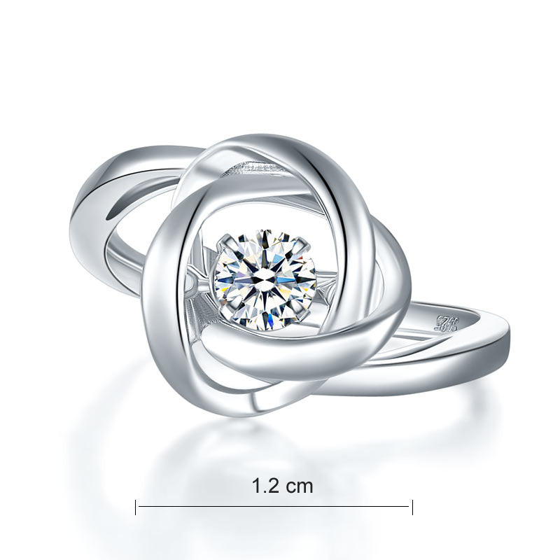 Dancing Stone Woven Solid 925 Sterling Silver Ring New Style