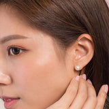 18K/750 Rose Gold Stud Freshwater Pearl Earrings 7mm KE7050