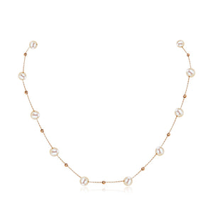 18K/ 750 Rose Gold Pearls Necklace KN7070