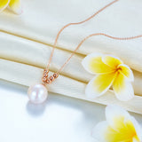 18K/ 750 Rose Gold Dangle Pearls Necklace KN7071