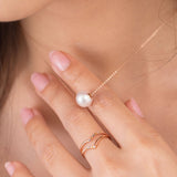 18K/ 750 Rose Gold Pearls Necklace KN7072
