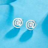@ Stud Moissanite Diamond Dancing Stone Earring (1 Piece) Unisex 925 Sterling Silver MFE8190