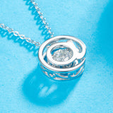 Pendant Moissanite Diamond Dancing Stone Necklace 925 Sterling Silver XFN8143