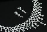 Bridal Wedding Party Quality Crystal Rhinestone Necklace Earrings Set XS1211