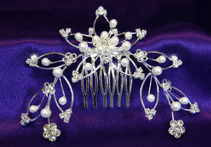 Bridal Faux Pearl Crystal Rhinestone Hair Comb XT1037