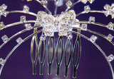 Bridal Butterfly Crystal Rhinestone Tiara Comb XT1040