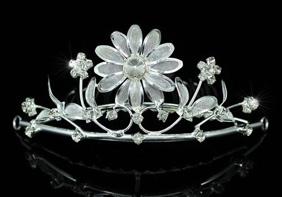 Bridal Flower Girl Crystal Silver Tiara Comb XT1075
