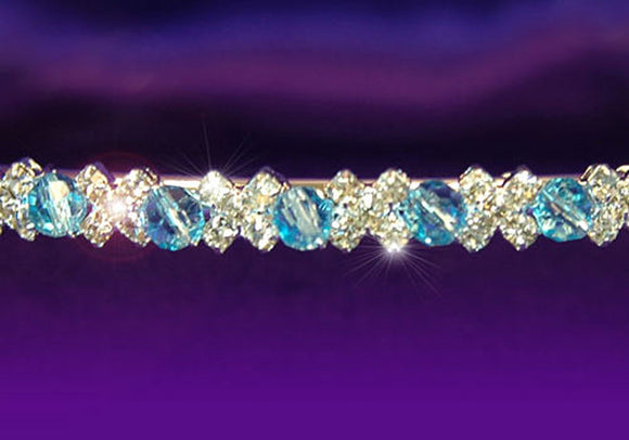 Bridal Wedding Blue Crystal Headband Tiara XT1088