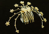 Bridal Wedding Butterfly Crystal Gold Plated Hair Comb XT1106
