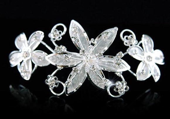 Bridal Flower Crystal Rhinestone Tiara Comb XT1171