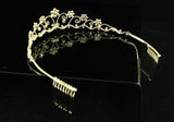 Bridal Vintage Style Flower Crystal Gold Plated Tiara XT1182