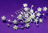 Bridal Wedding Flower Crystal Side / Back Hair Comb XT1192