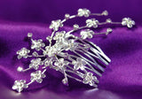 Bridal Wedding Flower Crystal Side / Back Hair Comb XT1192