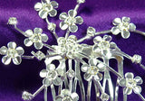 Bridal Wedding Flower Crystal Side / Back Hair Comb XT1192