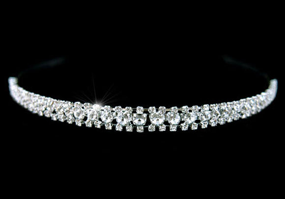 Bridal 3 Row Clear Crystal Headband Tiara XT1207