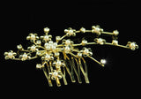 Bridal Wedding Crystal Faux Pearl Gold Plated Hair Comb XT1221