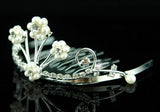 Bridal Flower Girl Crystal Faux Pearl Mini Tiara Comb XT1271