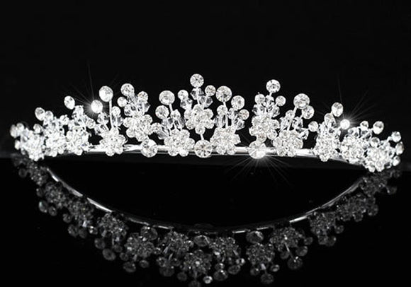 Created Diamond Wedding Silver Plated Tiara XT1333