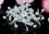 Wedding Flower Crystal Pearl Hair Comb XT1343