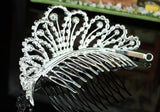 Bridal White Faux Pearl Crystal Tiara Comb XT1350