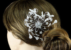 Wedding Flower Crystal Queen Hair Comb XT1355
