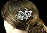 Wedding Flower Crystal Faux Pearl Hair Comb XT1357