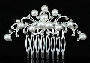 Wedding White Pearl Hair Comb XT1371