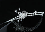 Bridal Handmade Butterfly High Quality Clear Crystal Silver Plated Tiara XT1383