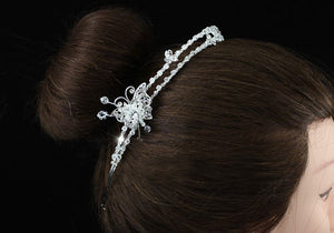 Bridal Handmade Butterfly High Quality Clear Crystal Silver Plated Tiara XT1383