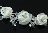 Bridal Flexible Ivory Satin Rose Hair Flowers XT1399